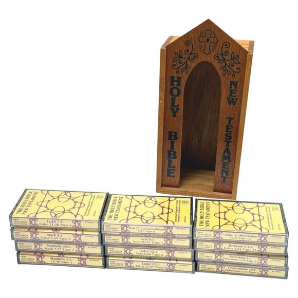 King James Holy Bible New Testament 12 Cassette Audio 11 New Wood Box Scourby 79 - Picture 7 of 16